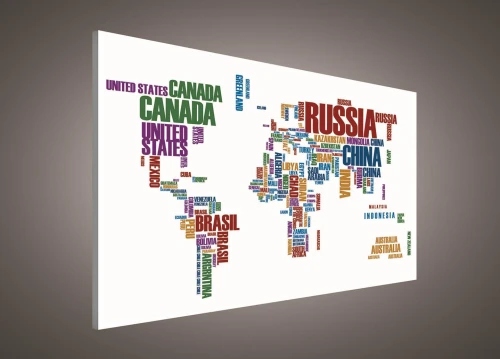 Obraz na płótnie obraz na ścianę mapa świata kolorowy beżowy mozaika