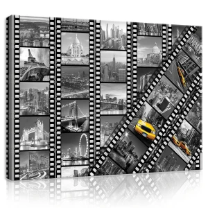 Obraz na płótnie obraz na ścianę czarny biały miasta świata filmowa ta