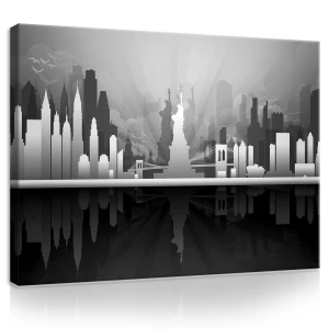 Obraz na płótnie obraz na ścianę niebieski biały panorama nowy jork