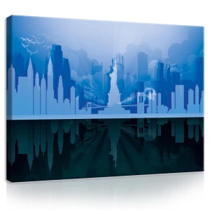 Obraz na płótnie obraz na ścianę niebieski biały panorama nowy jork