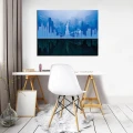 Obraz na płótnie obraz na ścianę niebieski biały panorama nowy jork