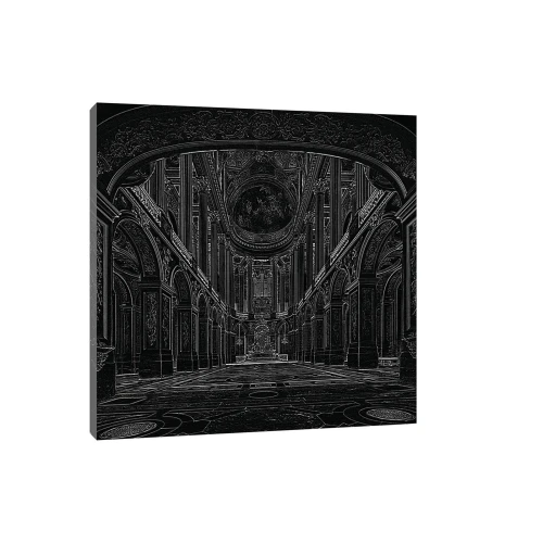 Obraz na płótnie obraz na ścianę czarny szary wnętrze katedry klasyczna