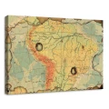 Obraz na płótnie obraz na ścianę mapa vintage beżowy zielony styl retro