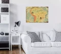 Obraz na płótnie obraz na ścianę mapa vintage beżowy zielony styl retro