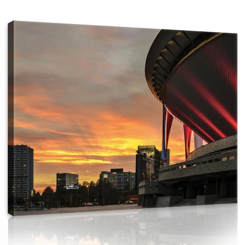 Obraz na płótnie obraz na ścianę czarny biały kraków rynek nocą