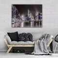 Obraz na płótnie obraz na ścianę czarny biały kraków rynek nocą