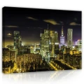 Obraz na płótnie obraz na ścianę czarny złoty warszawa panorama nocą