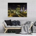 Obraz na płótnie obraz na ścianę czarny złoty warszawa panorama nocą