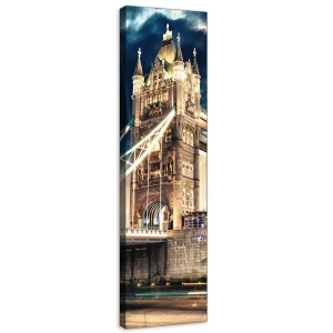 Obraz na płótnie obraz na ścianę tower bridge granatowy złoty 45 x 145