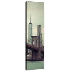 Obraz na płótnie obraz na ścianę brooklyn zielony beżowy 45 x 145