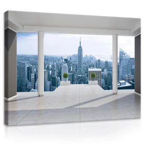 Obraz na płótnie obraz na ścianę biały czarny panorama nowy jork okna