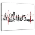 Obraz na płótnie obraz na ścianę biały czerwony most miasto szkic nowy