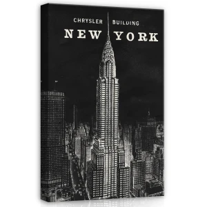Obraz na płótnie obraz na ścianę czarny biały nowy jork chrysler