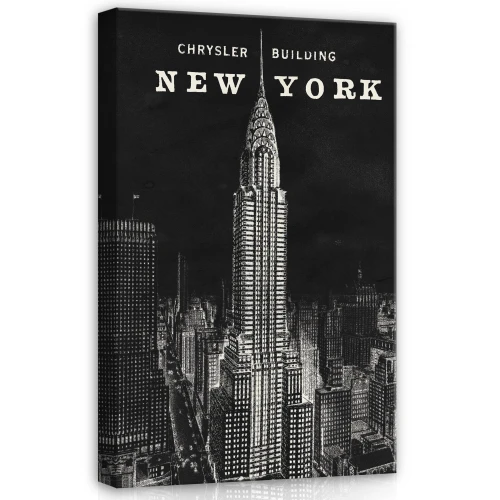 Obraz na płótnie obraz na ścianę czarny biały nowy jork chrysler