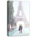 Obraz na płótnie obraz na ścianę beżowy turkusowy paryż wieża eiffla