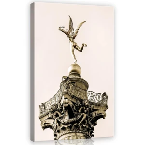 Obraz na płótnie obraz na ścianę beżowy złoty anioł rzeźba kolumna