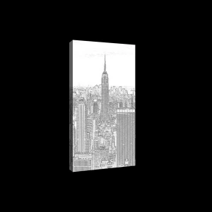 Obraz na płótnie obraz na ścianę miasto nowy jork biały czarny szkic