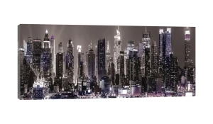 Obraz na płótnie obraz na ścianę nowy jork czarny fioletowy 145 x 45