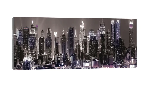 Obraz na płótnie obraz na ścianę nowy jork czarny fioletowy 145 x 45