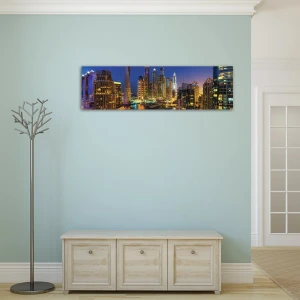 Obraz na płótnie obraz na ścianę dubaj złoty niebieski 145 x 45