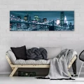 Obraz na płótnie obraz na ścianę most nowy jork niebieski czarny 145 x 45