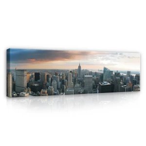 Obraz na płótnie obraz na ścianę panorama nowy jork niebieski beżowy