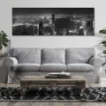 Obraz na płótnie obraz na ścianę panorama miasta czarny biały 145 x 45