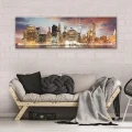 Obraz na płótnie obraz na ścianę nowy jork złoty niebieski 145 x 45