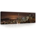 Obraz na płótnie obraz na ścianę miasto nocne brązowy czarny 145 x 45
