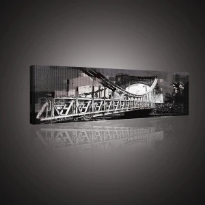Obraz na płótnie obraz na ścianę most czarny biały 145 x 45