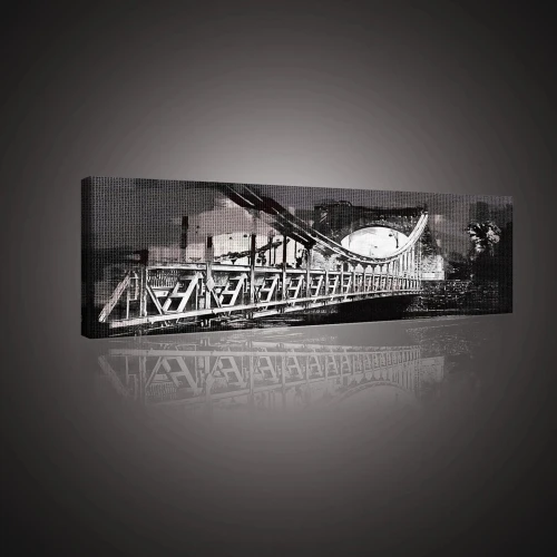 Obraz na płótnie obraz na ścianę most czarny biały 145 x 45