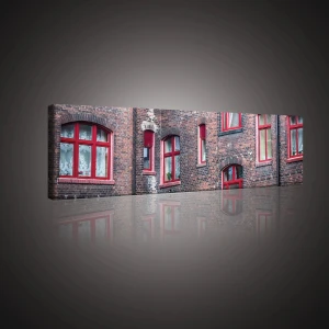 Obraz na płótnie obraz na ścianę cegła czerwony brązowy 145 x 45