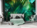 Fototapeta zielona dżungla tropikalne liście egzotyczne palmy