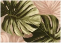 Fototapeta zielone beżowe liście monstera botaniczna abstrakcja