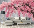 Fototapeta kwiaty różowe drzewo sakura nowoczesna dekoracja