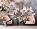 Fototapeta kwiaty białe kwiaty wiśni pastelowe gałązki sakura