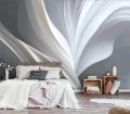 Fototapeta abstrakcja szara biała eleganckie fale 3d