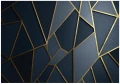 Fototapeta geometryczna granatowa złota luksusowa abstrakcja 3d