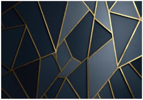 Fototapeta geometryczna granatowa złota luksusowa abstrakcja 3d