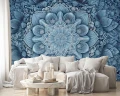 Fototapeta mandala niebieska ornament kwiatowa orientalna