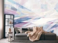 Fototapeta pastelowa abstrakcja różowa niebieska geometryczna