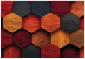 Fototapeta geometryczna czerwona czarna drewniana abstrakcja