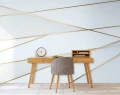 Fototapeta minimalistyczna biała złota geometryczna abstrakcja
