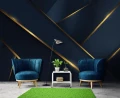 Fototapeta abstrakcja granatowa złota geometryczne linie glamour