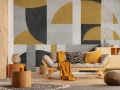 Fototapeta geometryczna szara złota nowoczesna abstrakcja loft