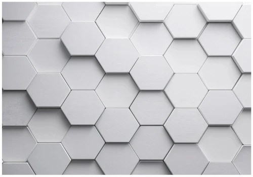 Fototapeta 3d geometryczna biała szara heksagony nowoczesna ściana
