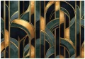 Fototapeta art deco granatowa złota geometryczna abstrakcja premium