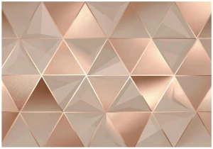Fototapeta geometryczna trójkąty beżowe złote nowoczesna abstrakcja