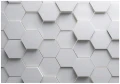 Fototapeta geometryczne sześciokąty białe szare nowoczesne tło 3d