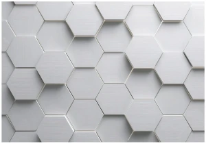 Fototapeta geometryczne sześciokąty białe szare nowoczesne tło 3d